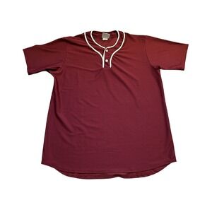 Academy Sports Baseball‎ Jersey Mens Small Maroon Excellent Henley Mesh N4183